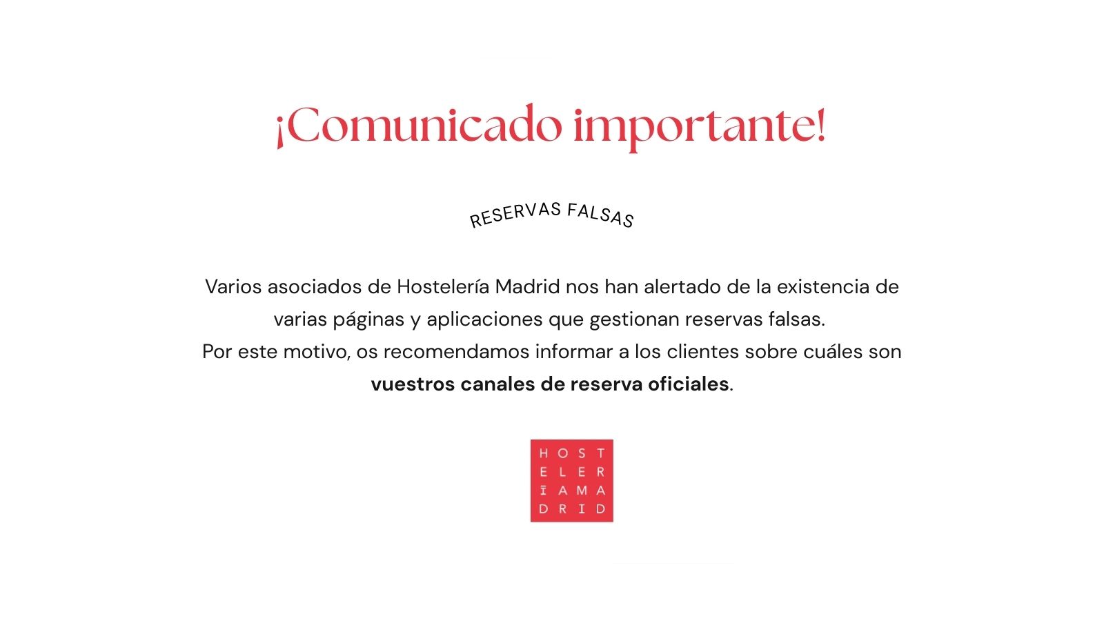 ¡Atención hosteleros! Detectadas reservas falsas y cobros engañosos - La Viña